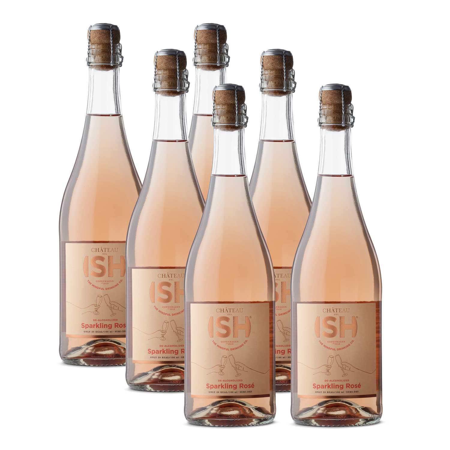 Non-alcoholic Wine, Sparkling Rosé, 6 x 750 ml
